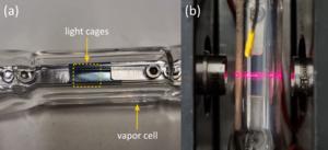 Figure |Integration of a light cage chip in a cesium vapor cell.