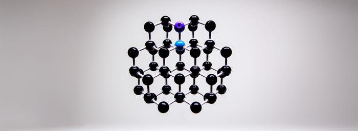 A model of the lattice of atoms that form diamond.