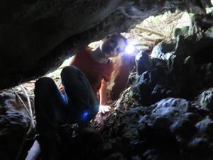 Sahar Khodami during the sampling expedition to Roadside Cave