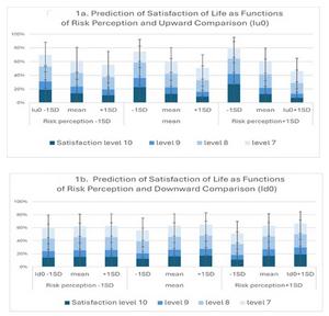 Interaction effects of societal risk perception and social comparison on subjective well-being