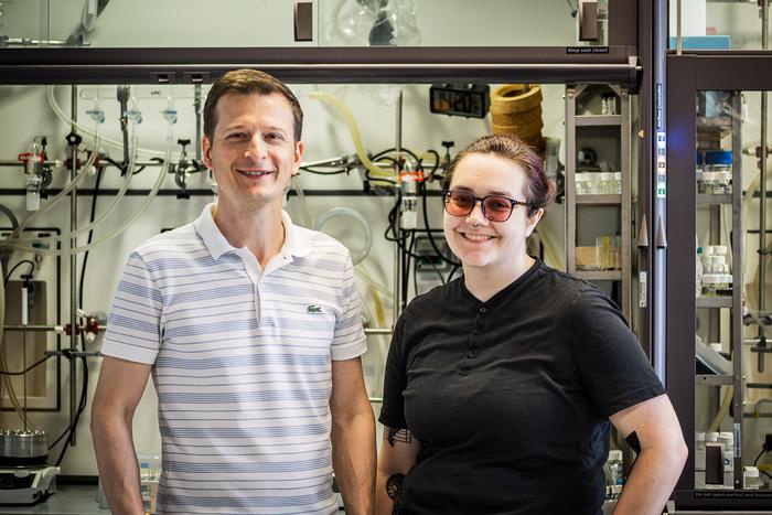 Dr. Miloslav Polášek, head of the Coordination Chemistry research group at IOCB Prague, and Kelsea Grace Jones, PhD student in Dr. Miloslav Polášek's group