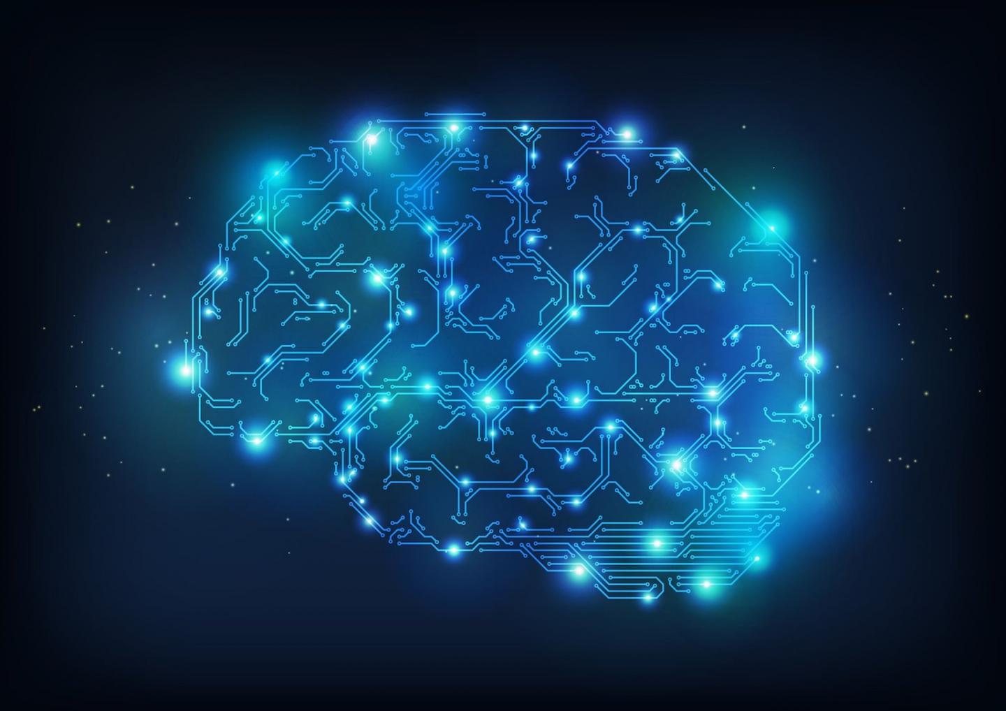 Brain Circuits Outlined in Blue Lights