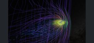 Visualization of Earth’s magnetosphere being hit by the Mother’s Day geomagnetic storm