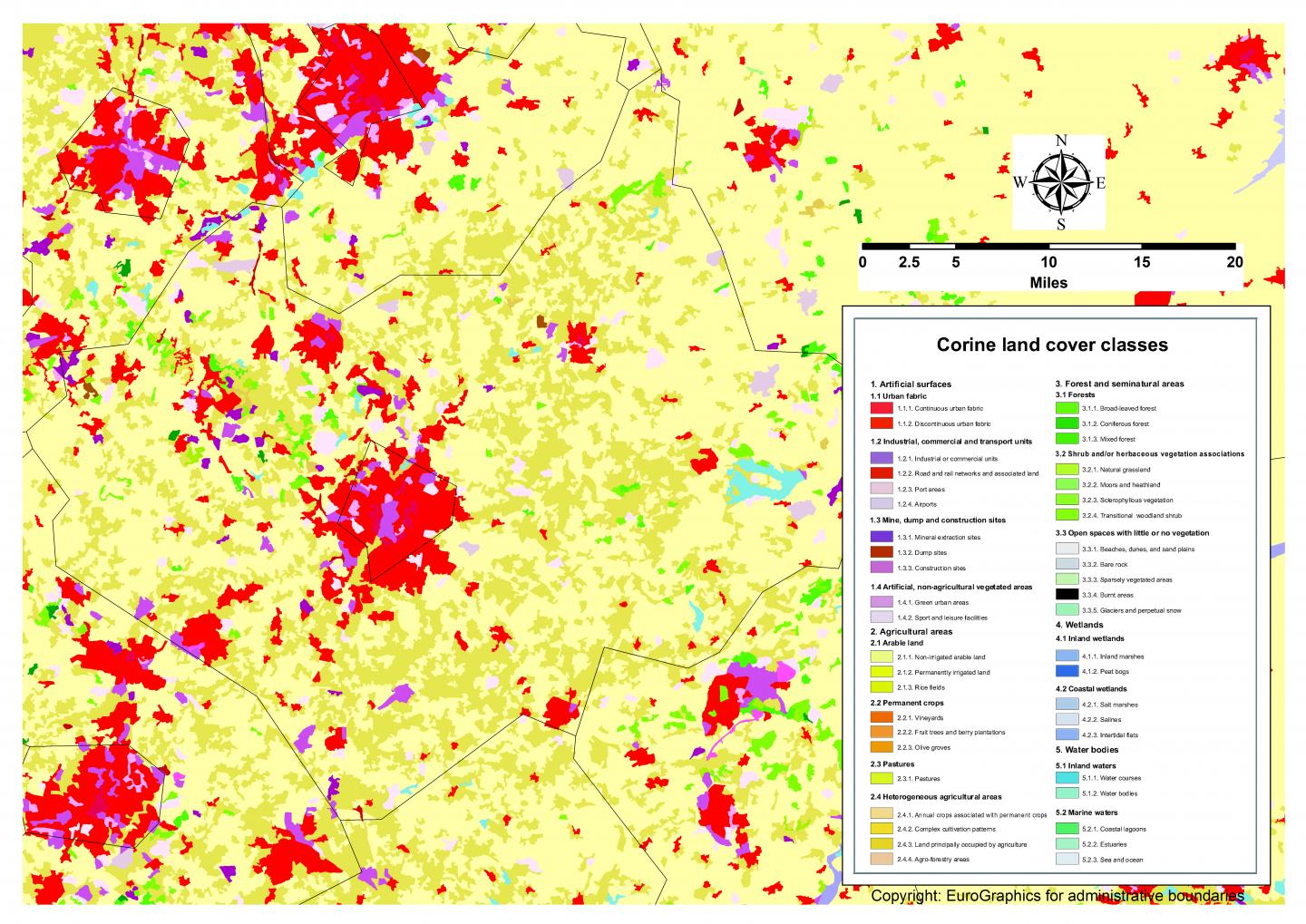 Land Cover Map of Leicestershire in 2012