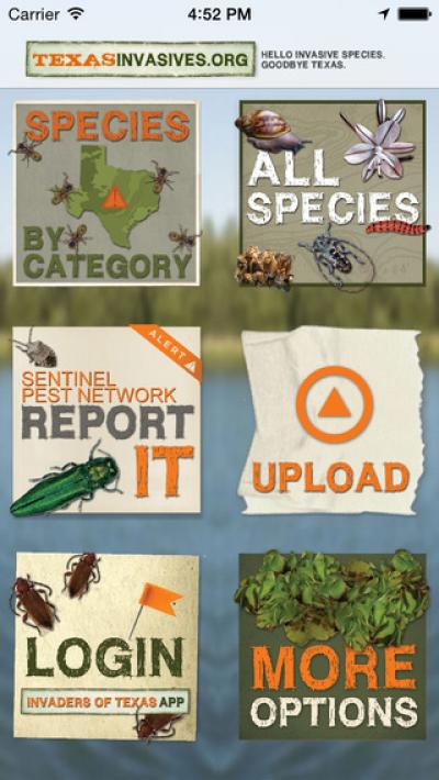 TX Invasives Homescreen