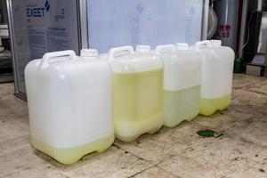 [3] Liquid hydrocarbons produced from the pilot plant and stored in 20-liter containers