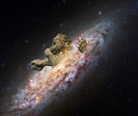 Enceladus Being Devoured by a Milky Way-like Galaxy