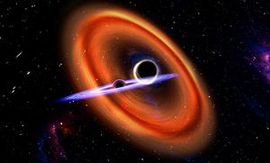 Artist Conception of Binary Black Hole Merger