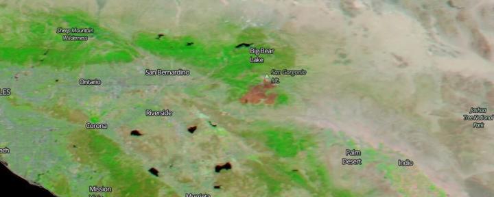Aqua image of Apple Fire in False Color