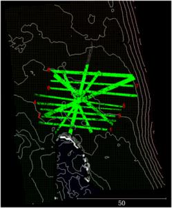 Fig. 7. Ground-penetrating radar wiring design for the study area.