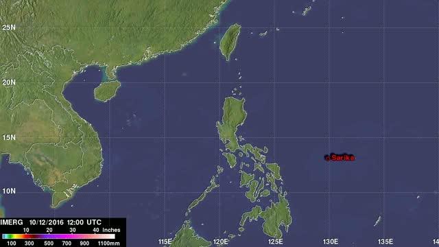 Animation of Sarika and Haima Movement, Estimated Rainfall