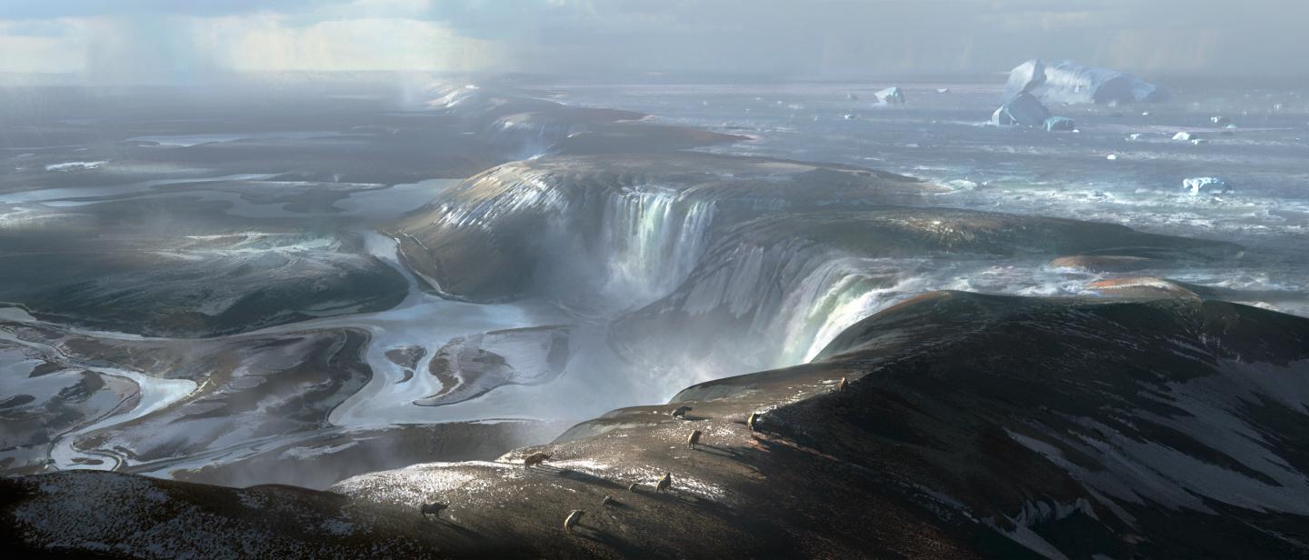 Artist's Illustration of Ancient Ice Age Land Bridge Connecting Britain with France