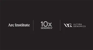 Arc Institute, 10x Genomics, Ultima Genomics Logos