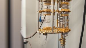 Inner parts of a cryogenic measurement setup at Bluefors