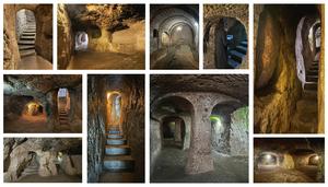 Collection of images from the underground tunnels of Derinkuyu