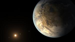 An artist’s impression of the rocky, habitable-zone exoplanet Kepler-168b.