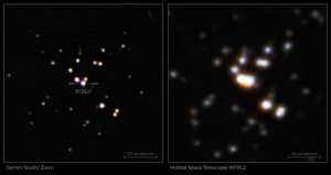 Comparison Observation of R136a1, Zorro and Hubble (Annotated)