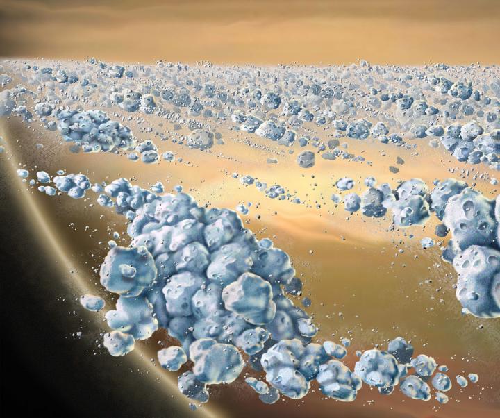 Artist Concept of a Close-Up View of Saturn's Ring Particles