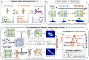 Figure 1. Schematic illustration of sample-perturbed Gaussian graphical model (sPGGM) for identifying pre-disease stages.