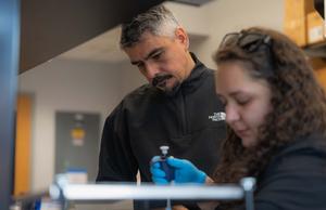 Eda Karakaya, Ph.D., and Onder Albayram, Ph.D., at MUSC