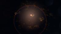 Illustration of monster black hole siphoning gas