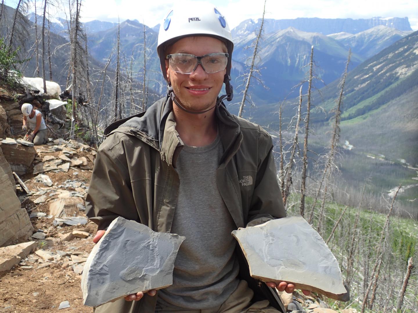 Joseph Moysiuk with Burgess Shale Fossils