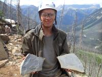 Joseph Moysiuk with Burgess Shale Fossils