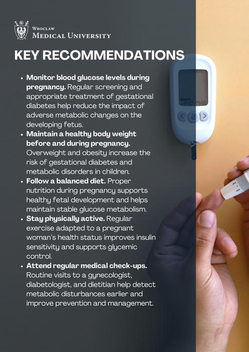 Key recommendations for reducing metabolic risks associated with gestational diabetes