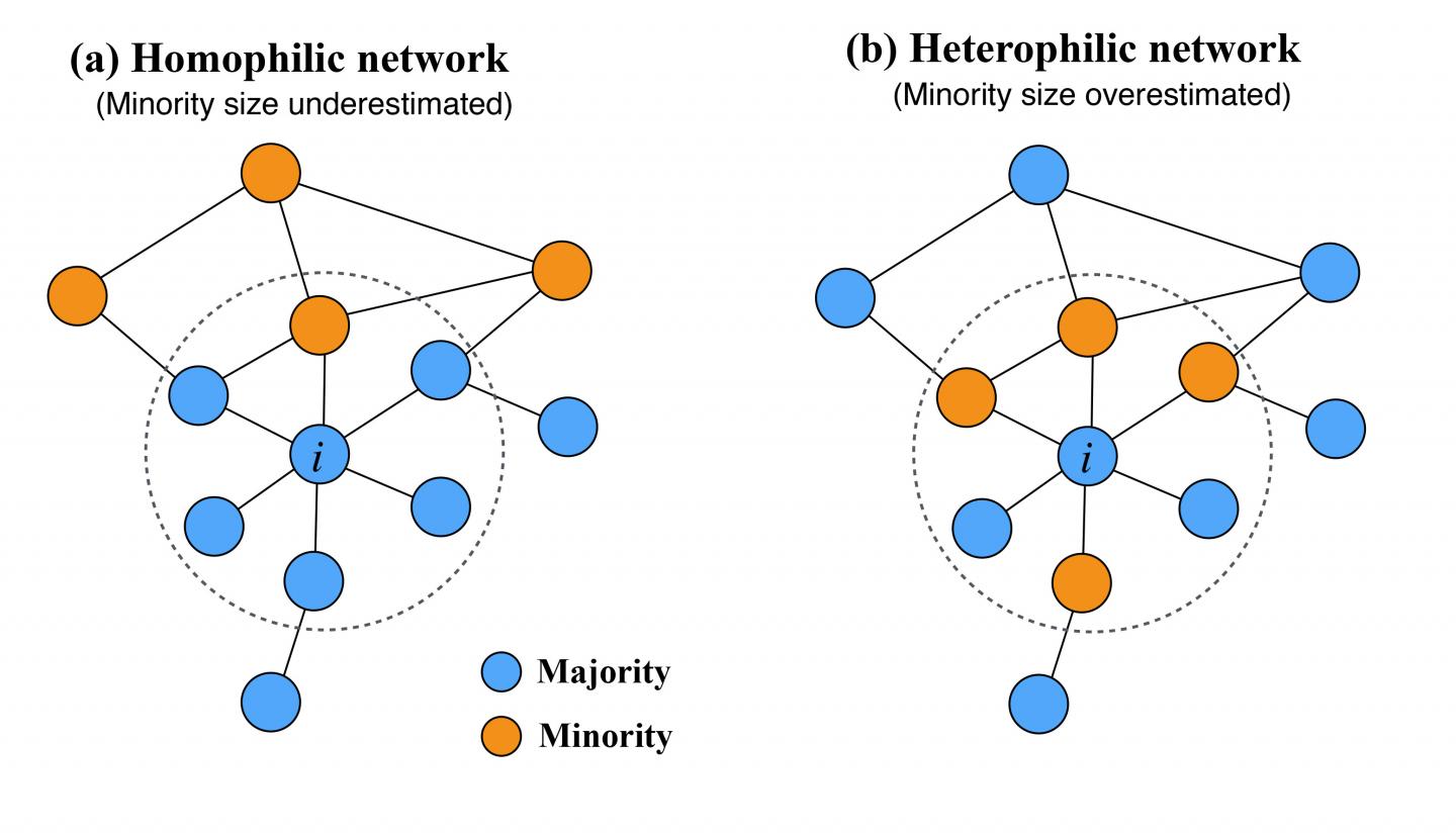 Perception Bias in 2 Social Networks