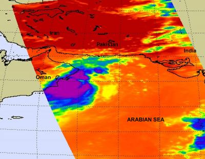 NASA Infrared View of Phet's High Clouds