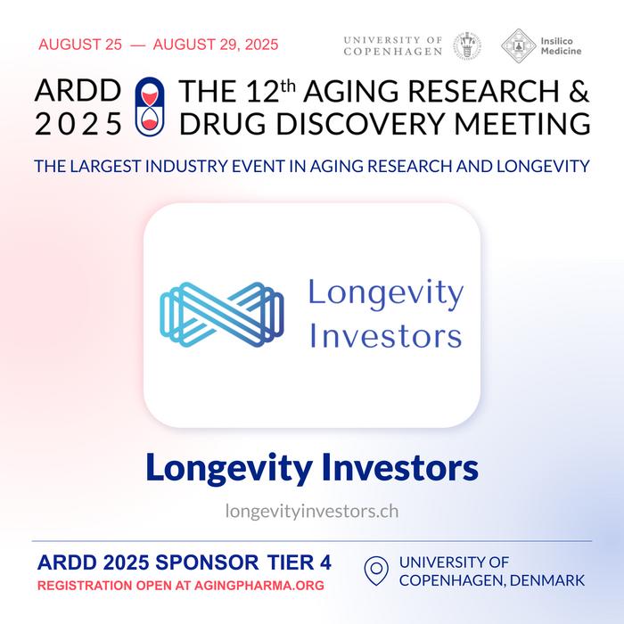 Longevity Investors to sponsor ARDD 2025, the world's largest conference on aging research in the biopharmaceutical industry