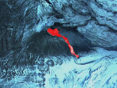 ASTER Sensed Fine-scale Heated Surfaces of Flow from Russian Volcano Bezymianny