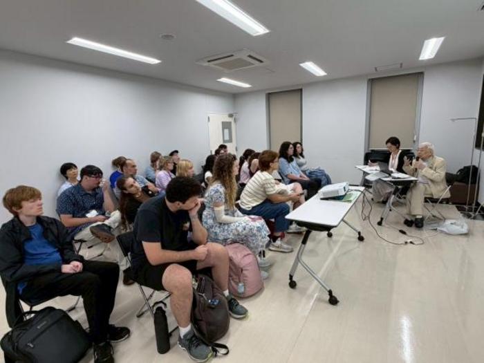 Students from the United States and Brazil Attend Lecture by Hiroshima Atomic Bomb Survivor