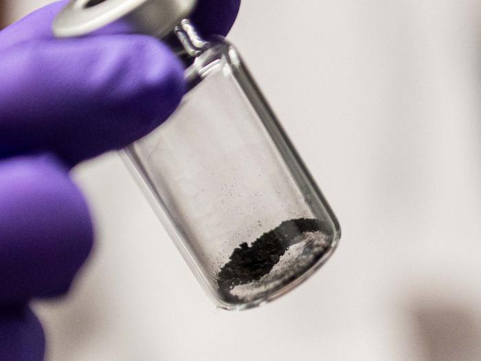 A vial containing space dust