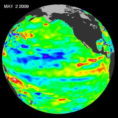 Hurricane Season 2009: Sea Surface Heights and Temperatures