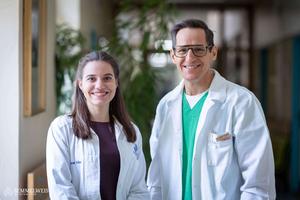Dóra Boroncsok, PhD candidate at Semmelweis University, first author of the study and Dr Gábor Sobel, associate professor at the Department of Obstetrics and Gynecology at Semmelweis University, senior author of the study