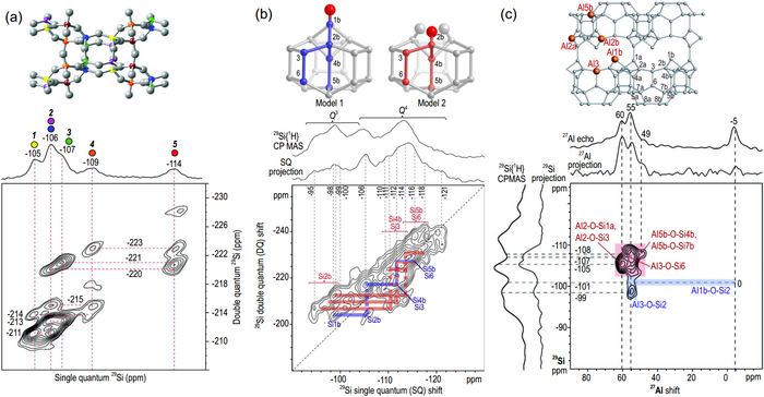 Schematic diagram of the zeolite framework connectives revealed from 2D ssNMR spectra