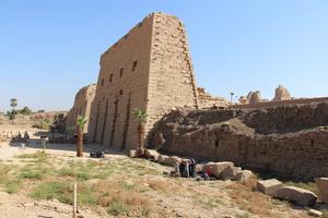 Coring outside the First Pylon at Karnak