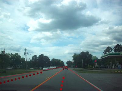 Computer Tracks Lanes, Traffic In Both Directions