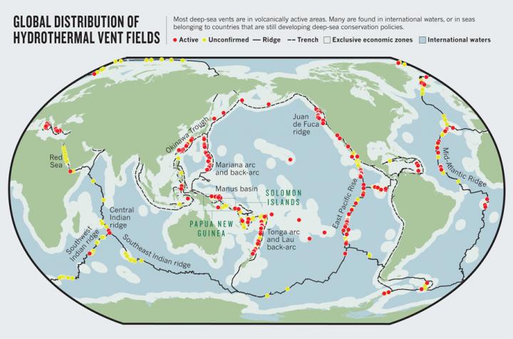 The Global Distribution of Hydrothermal Vents