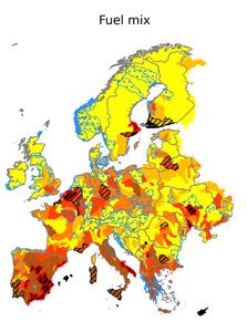 Map of a simulated risk of water stress