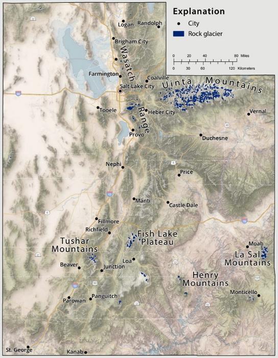 glacier Utah map
