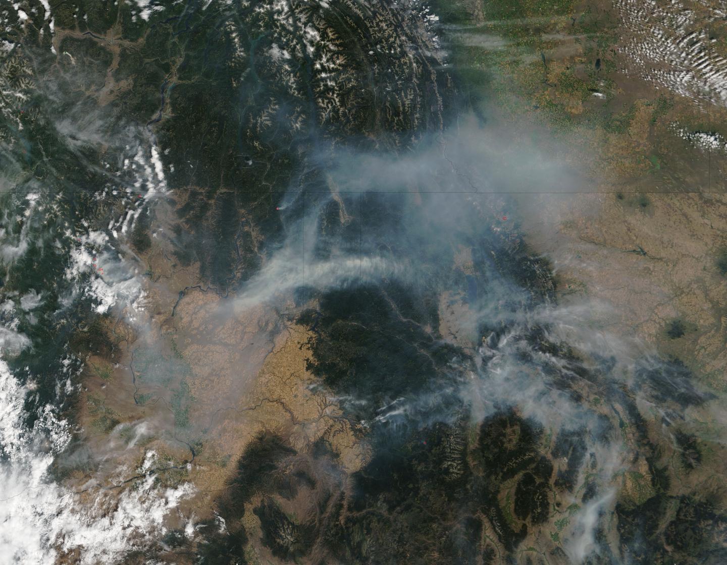 A Large Blanket of Smoke from the Wolverine Fire, Washington