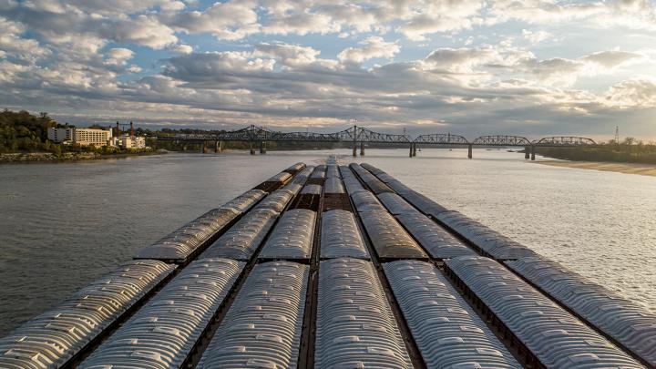 Barge on Mississippi River