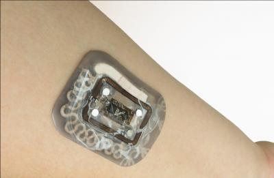 Skeletal Microfluidic Device Mounted On A Subject’s Forearm.