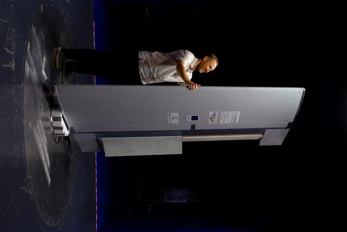 Wind-tunnel testing of a wing equipped with high-bandwidth, servo-actuated morphing ailerons, developed within the European HERWINGT project.