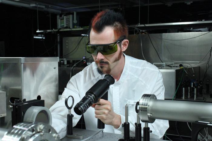 At the laser