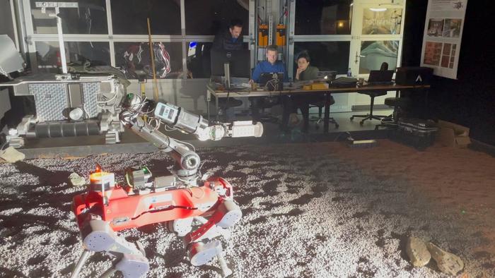 Legged robot operation on testbed