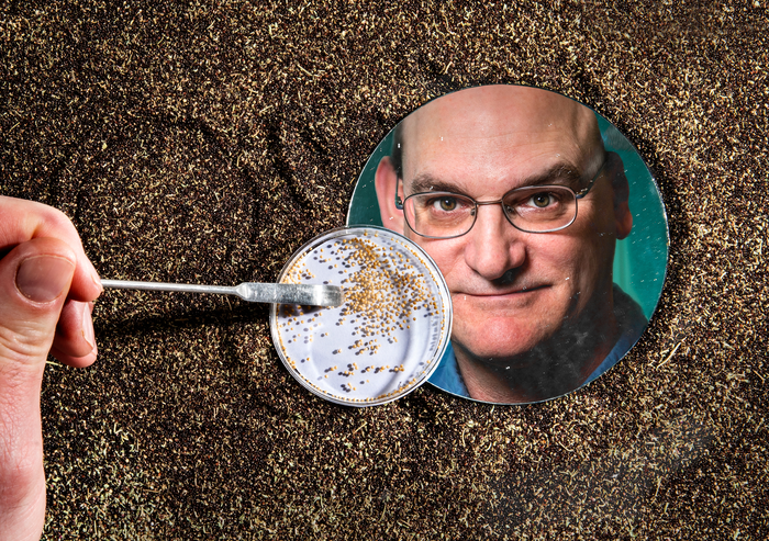 Pat Tranel, University of Illinois, with waterhemp seeds