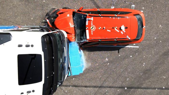 Crash test with new truck front